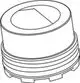 Strahlregler von Ideal Standard mit einem runden Gehäuse und gerilltem Unterteil, geeignet für verschiedene Sanitärinstallationen.